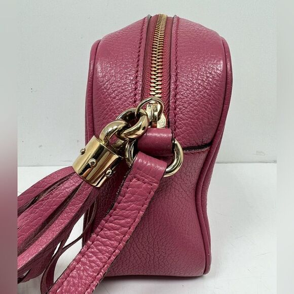 GUCCI Soho Disco Shoulder Bag Leather Pink Authentic - Picture 5 of 13